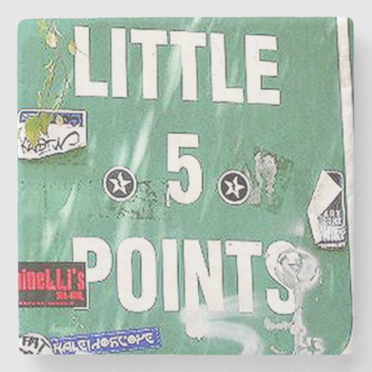 L5P. Little 5 points, Atlanta, Georgia, Onderzette Stenen Onderzetter (Voorkant)