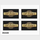 L69 DESIGN GOUDEN BANNER RECHTHOEKIGE STICKER (Vel)