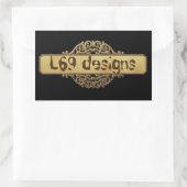 L69 DESIGN GOUDEN BANNER RECHTHOEKIGE STICKER (Tas)