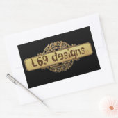 L69 DESIGN GOUDEN BANNER RECHTHOEKIGE STICKER (Envelop)