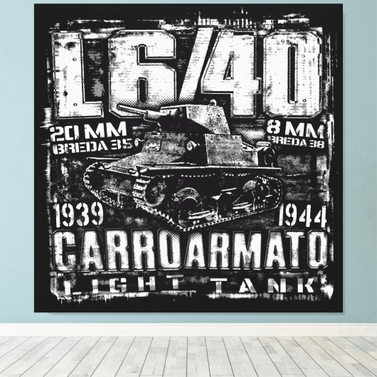 L6/40 Italian light tank Canvas Afdruk (Insitu (Houten vloer))