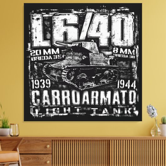 L6/40 Italian light tank Canvas Afdruk (Insitu (Woonkamer))
