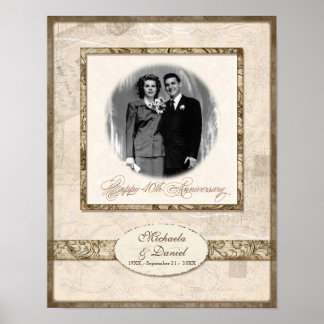 L744B 11x14 Jubileum Gift Personalized met foto Poster