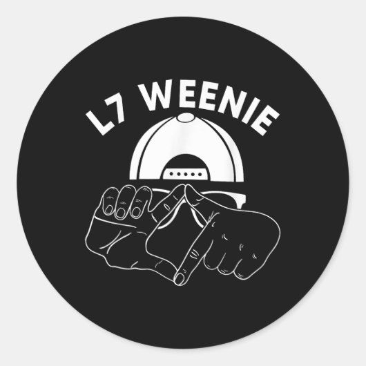 L7 Weenie Loser Hands Funny 90s Honkbal Softbal Ronde Sticker (Voorkant)