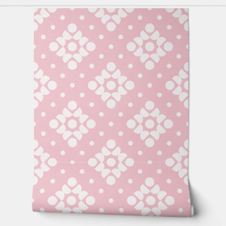 (L) 2502222A Retro Dotty Diamond Pink Background Behang