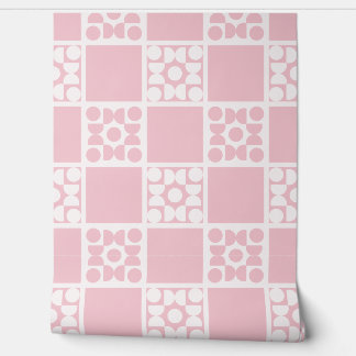(L) 2502223A Retro Geometric Tiles Pink Behang