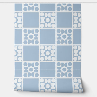 (L) 2502223B Retro Geometric Tiles Blue Behang