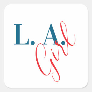 L. A. Girl Los Angeles Moderne Minimalistische Een Vierkante Sticker