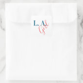 L. A. Girl Los Angeles Moderne Minimalistische Vierkante Sticker (Tas)