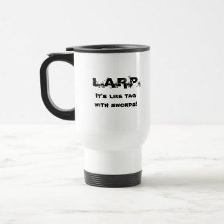 L.A.R.P. Het is als label met zwaarden! Reisbeker
