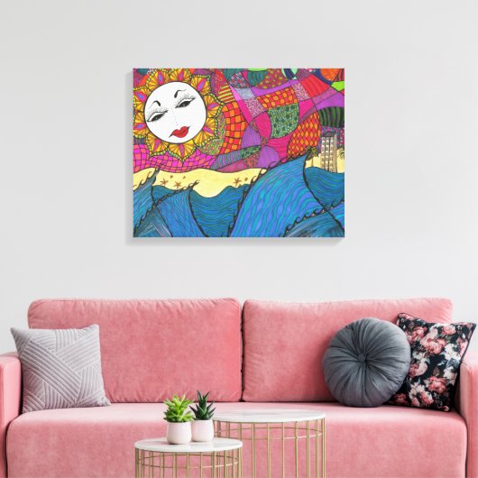 L.A. Zonsondergang ~ Giclee Canvas Print (Insitu (Woonkamer))