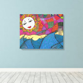 L.A. Zonsondergang ~ Giclee Canvas Print (Insitu (Houten vloer))