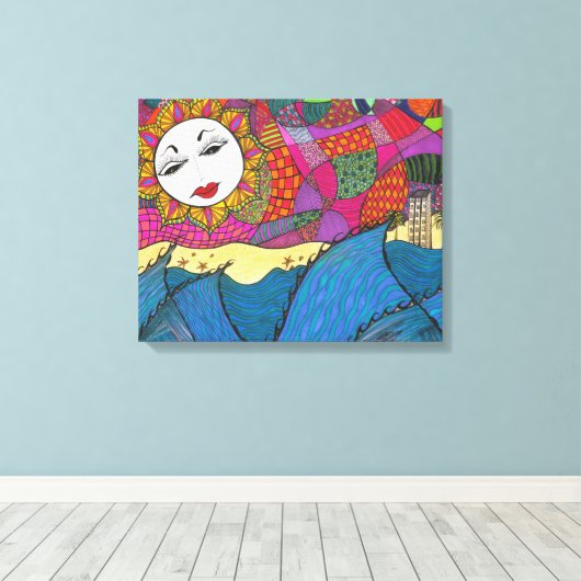 L.A. Zonsondergang ~ Giclee Canvas Print (Insitu (Houten vloer))