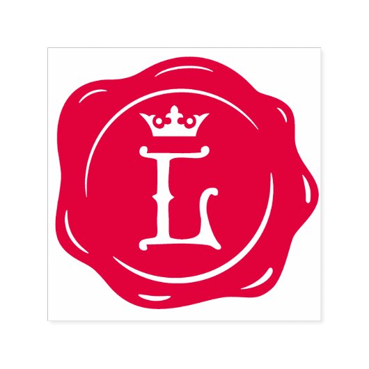 L - Antiek Wax Seal Gotische Kroon Initiaal Letter Zelfinktende Stempel (Design)