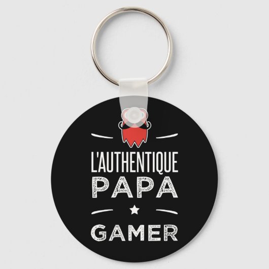 L authentieke papa gamer sleutelhanger (Voorkant)