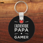 L authentieke papa gamer sleutelhanger (Voorkant)