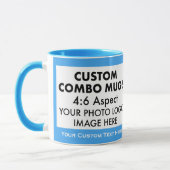 L. Blauw 4:6 Landschap 2 x Fotolijst Custom Combo Mok (Links)