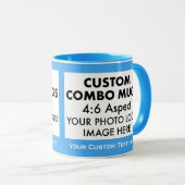 L. Blauw 4:6 Landschap 2 x Fotolijst Custom Combo Mok (Voorkant rechts)