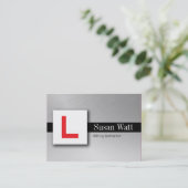 L Bord zwarte bestuurder Visitekaartje (Staand voorkant)