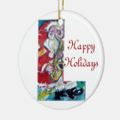 L BRIEF/SANTA EN SAX, CHRISTMAS PARTY MONOGRAM KERAMISCH ORNAMENT (Links)