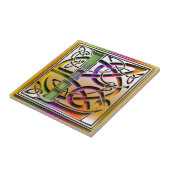 L Celtic Rainbow Aangepaste monogram tegel Tegeltje (Zijkant)