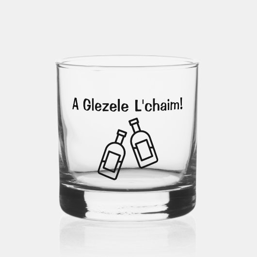 L’Chaim – Jiddisch ontwerp Whisky Glas (Voorkant)