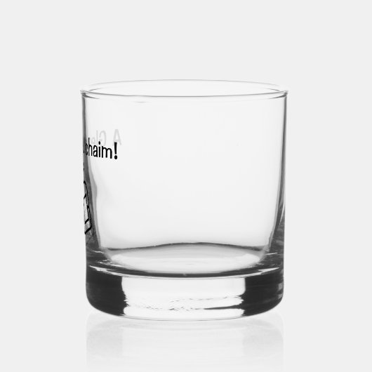 L’Chaim – Jiddisch ontwerp Whisky Glas (Links)
