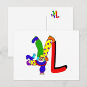 L Clown Briefkaart (Voorkant / Achterkant)