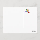 L Clown Briefkaart (Achterkant)