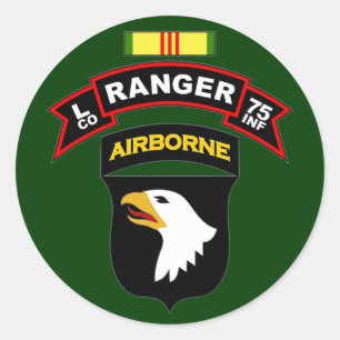 L Co, 75th Infantry Regiment - Rangers, Vietnam Ronde Sticker