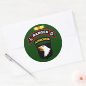 L Co, 75th Infantry Regiment - Rangers, Vietnam Ronde Sticker (Envelop)