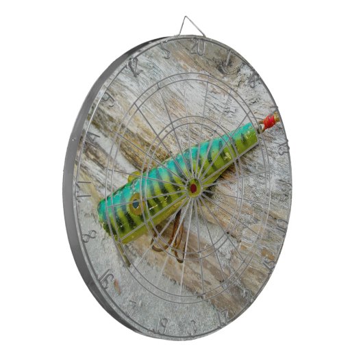 L Cooper Goo Eyes Antiek Vist Lure Dartbord (Voorkant Links)