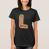 L Cutest Capital Christmas Cookie Alphabet Letter T-shirt (Voorkant)