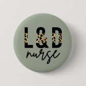 L & D Cheetah print arbeidsverpleger en verloskund Ronde Button 5,7 Cm (Voorkant)