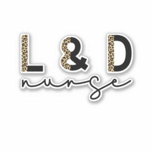 L & D Cheetah print arbeidsverpleger en verloskund Sticker