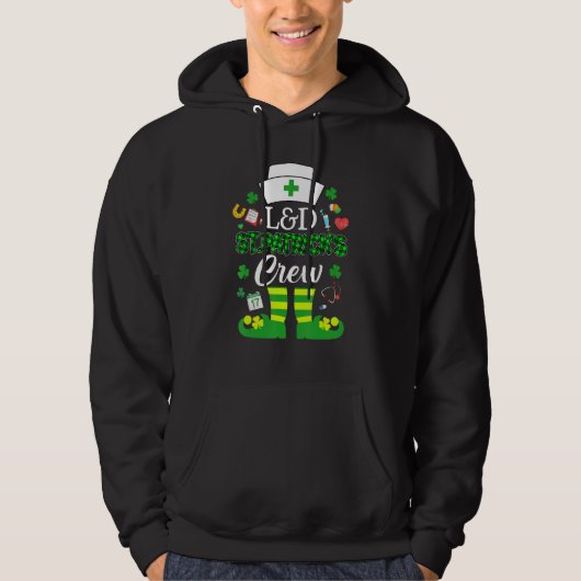 L&d St Patricks Nurse Crew St Patrick Day Leprecha Hoodie (Voorkant)