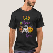 L D Verpleegster Boo Crew Grappige Pompoen Bat Boo T-shirt (Voorkant)