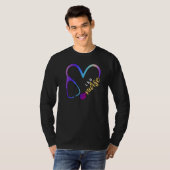 L D Verpleegster Watercol Glitter Liefde Hart Stet T-shirt (Voorkant volledig)