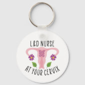 L&D-verpleegsters bij uw Cervix-, arbeids- en leve Sleutelhanger (Voorkant)