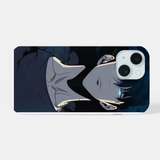 l dark-themed character iPhone 15 case (Achterkant horizontaal)