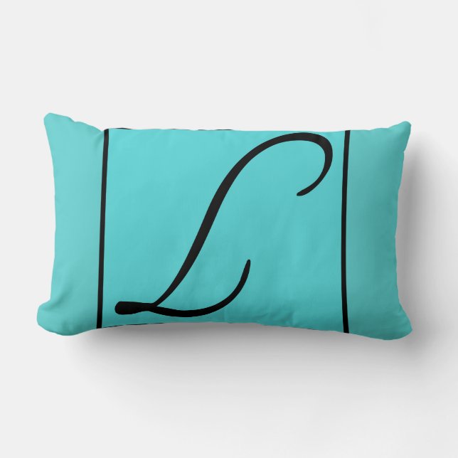 L - De letter L op turquoise achtergrond Kussen (Voorkant)