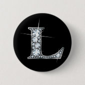 "L" Diamond Bling Button (Voorkant)