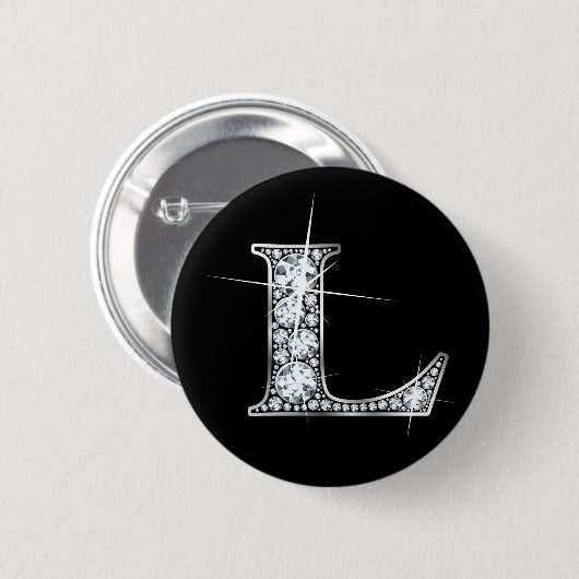 "L" Diamond Bling Button (Voorkant /achterkant)