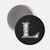"L" Diamond Bling Magnet (Voorkant / Achterkant)