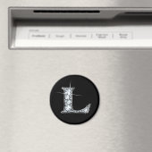 "L" Diamond Bling Magnet (Insitu (Vaatwasser))