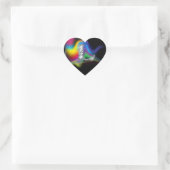 "L" Diamond Bling on Rainbow Swirl Heart Sticker (Tas)