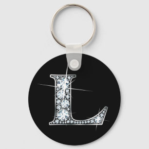 "L" Diamond Bling Sleutelhanger