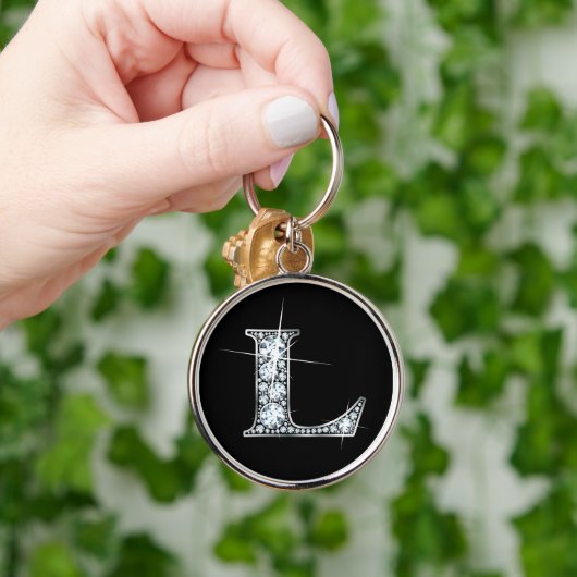 "L" Diamond Bling Sleutelhanger (Hand)