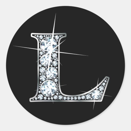 "L" Diamond Bling Sticker (Voorkant)