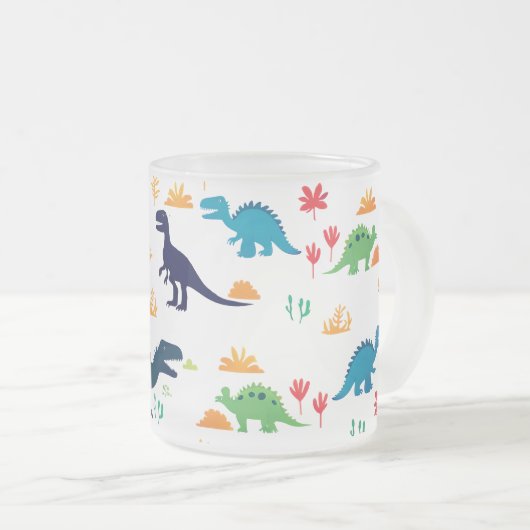l Dinosaurs Pattern  Matglas Koffiemok (Voorkant rechts)